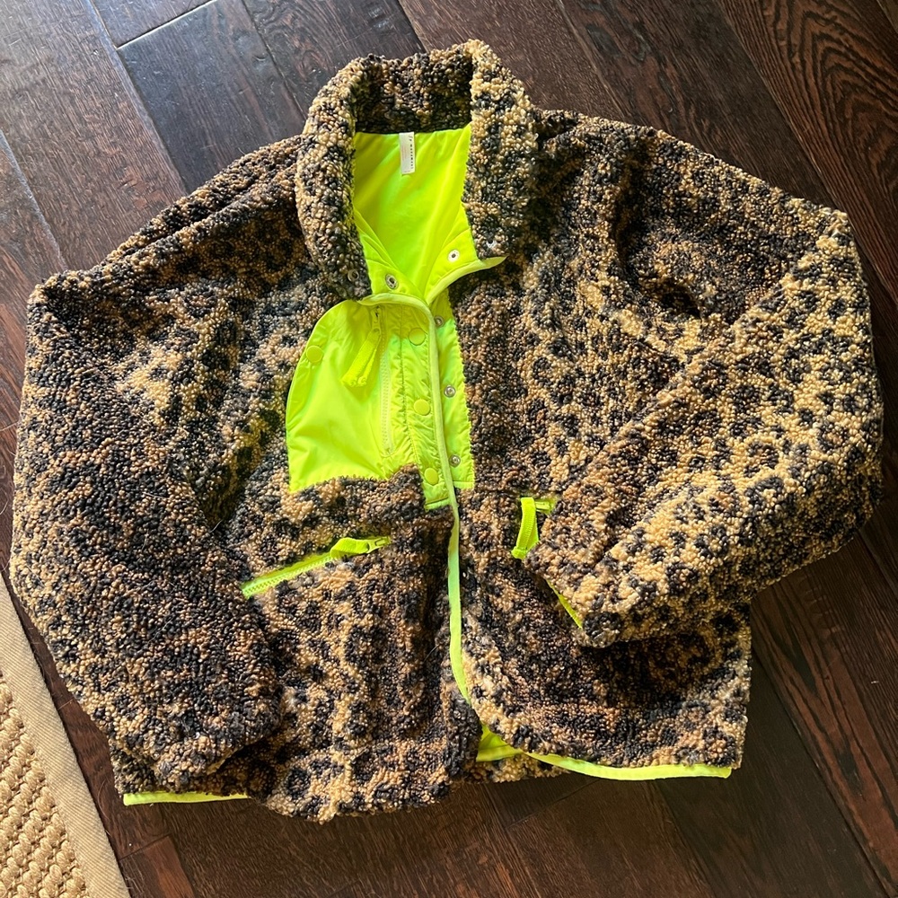 Free People Movement Sherpa cheeta coat